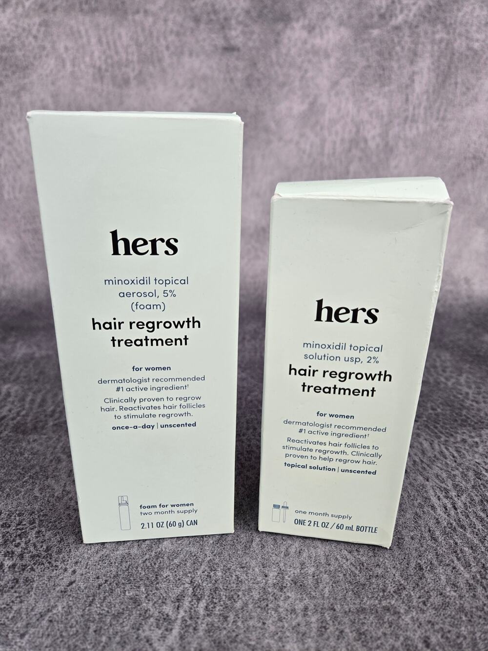 Hers Hair Regrowth Treatment Bundle - 5% Minoxidil Foam & 2% Topical Solution